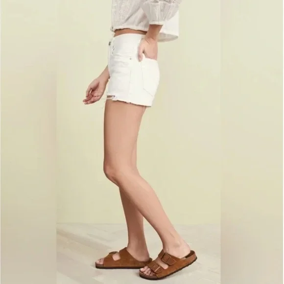Free People Sophia Distressed Vintage Denim Cutoff Shorts - White - size 25 - Picture 2 of 12
